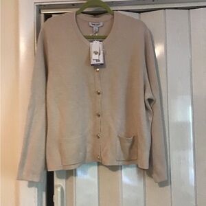 Nine West Beige Cardigan Sweater
